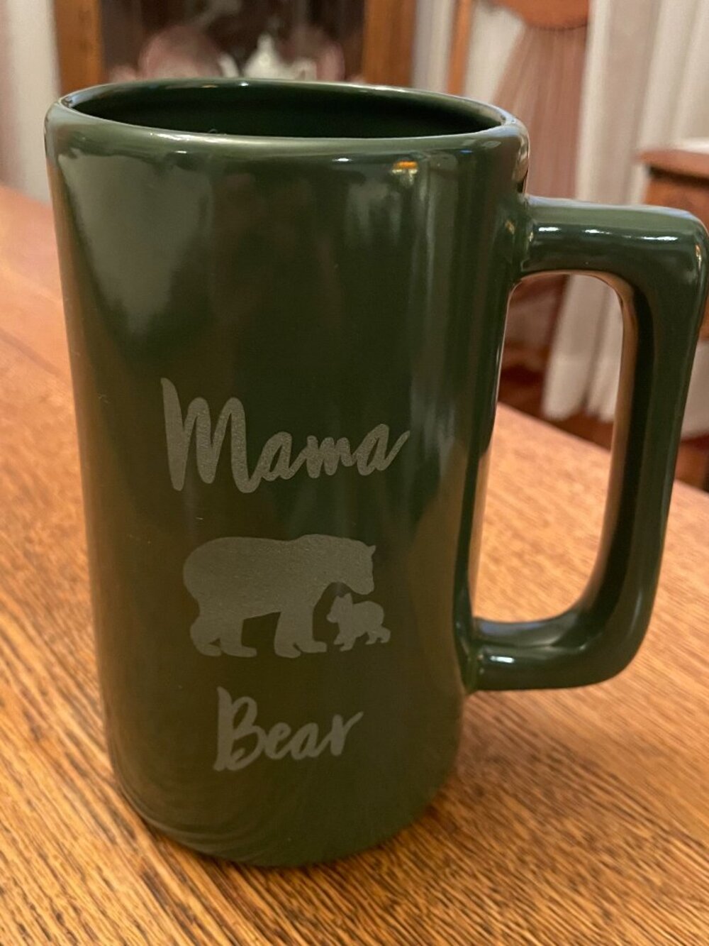Tall Green Mama Bear Coffee Cup Mug 28 ounces by Young's Inc.